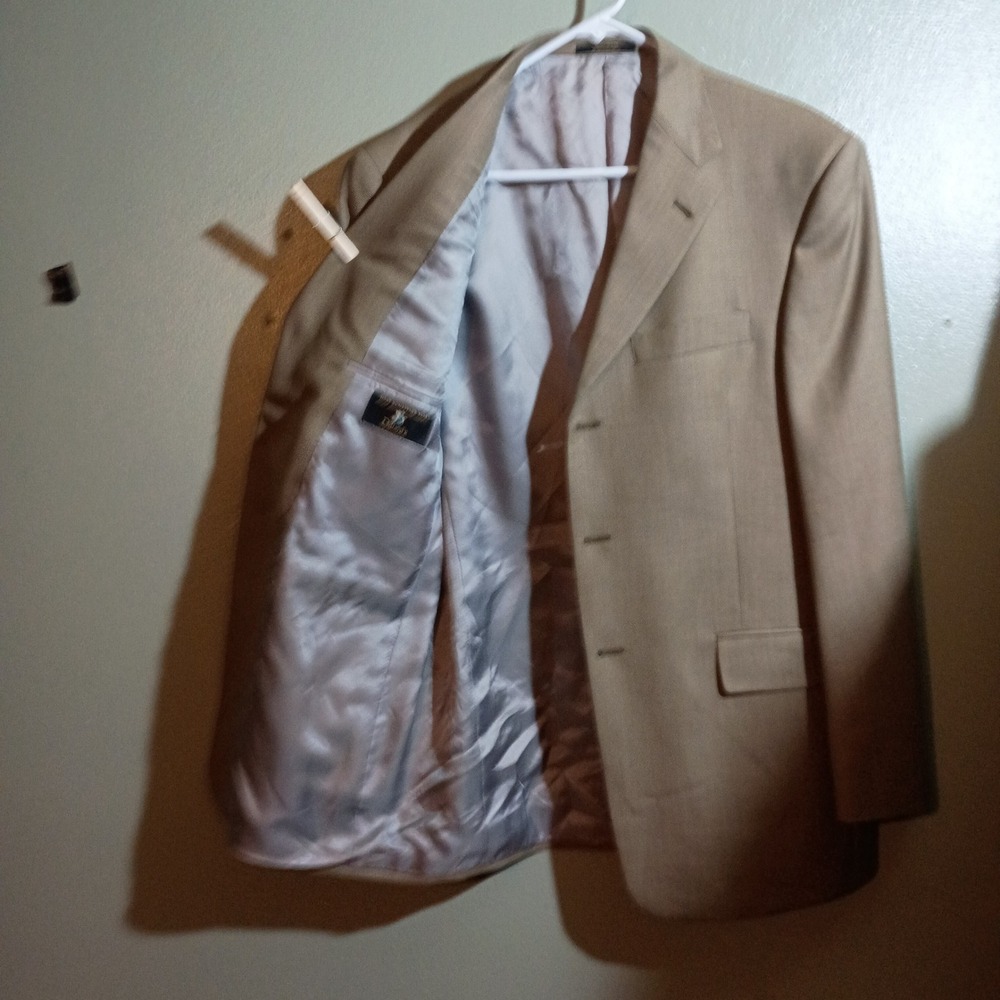 Hart Schaffner Marx Blazer Mens 40R Tan 3 Button Sport Coat Dillard's - Picture 3 of 15